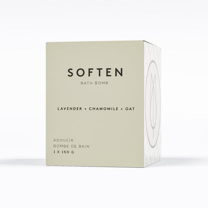 lavender chamomile bath bomb by bare skin bar in box