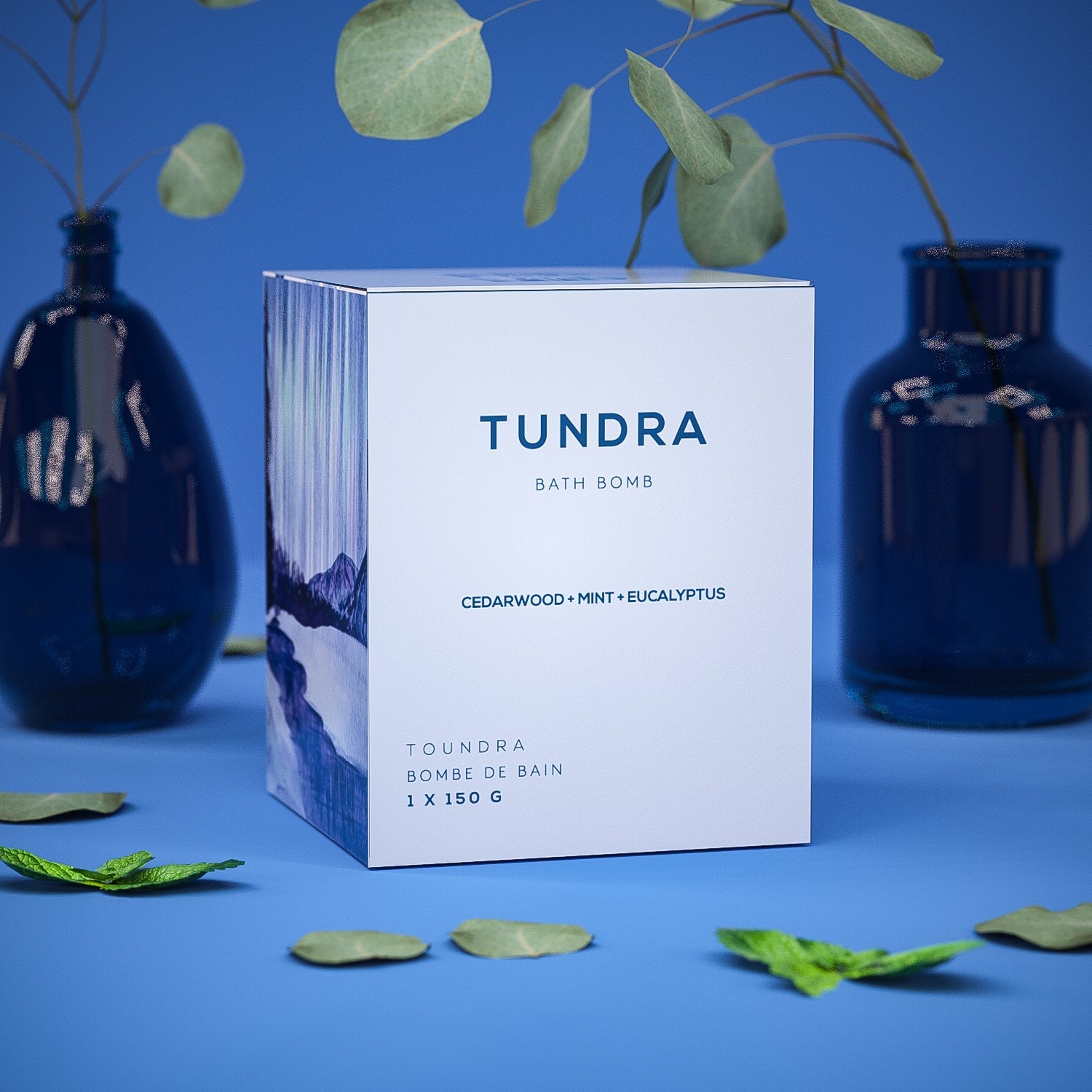 tundra bath bomb by bare skin bar in box