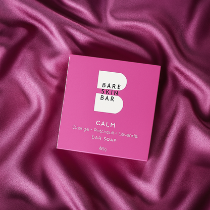bare skin bar bar soap on pink sheets