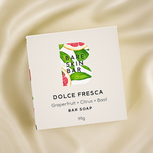 dolce fresca bar soap on beige sheets