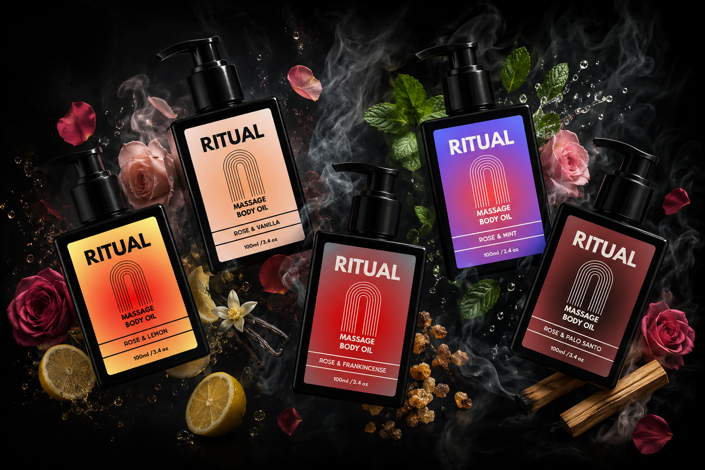 Ritual Massage Body Oil - Rose + Vanilla