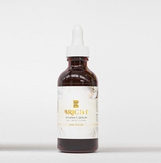 Bottle of Bright Vitamin C Serum on a white background